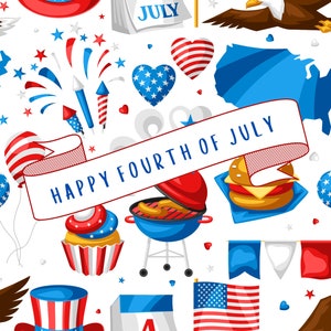 Happy Fourth of Juli Postkarte, Unabhängigkeitstag Postkarte, festliche patriotische Postkarte, lustige Feiertagskarte, God Bless America Karte