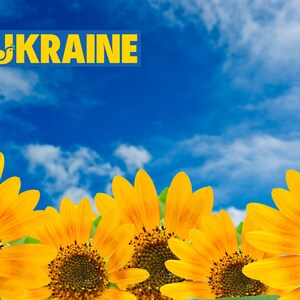 Aufsteller mit Ukraine Postkarte
