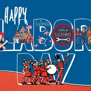 Labor Day Postkarte