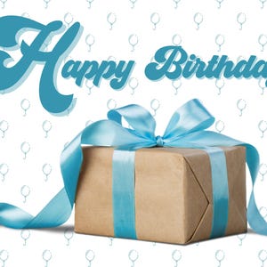 Geburtstag Postkarte blau