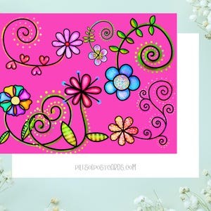 Jolie carte postale rose