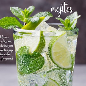 Mojito Recipe Postcard