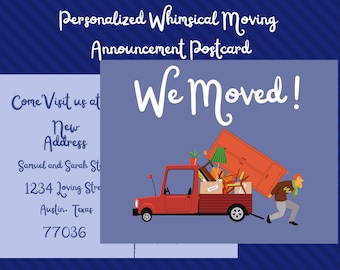 Moving Announcement Postcard, Change of Address Card, Personalized New Address Card