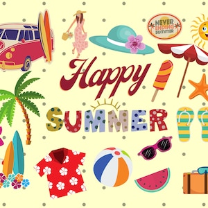 Postal feliz de verano, tarjeta temática festiva de verano, postal de vibraciones de verano, tarjeta de invitación a barbacoa, invitación a fiesta en la playa