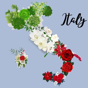 Carte postale italienne, Carte postale italienne, Fleur Carte postale italienne, carte postale patriotique vintage, Cartes postales pays à collectionner