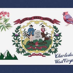 Postcard da capital do estado da Virgínia Ocidental - Charleston, Virgínia Ocidental