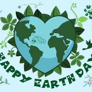 Carte postale Happy Earth Day, note de rappel pour sauver la planète, chaque jour est la carte postale du jour de la terre, carte de voeux Soyez le changement