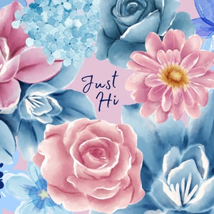 Hi by Flowers Postcard