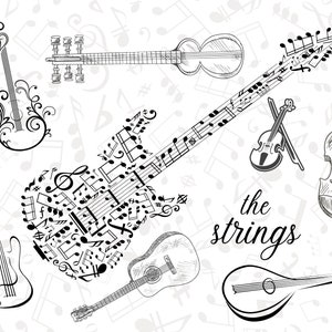 Musikalische Postkarte, String Instrument Karte