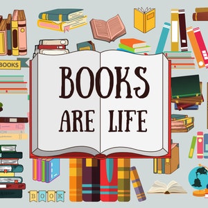 Fantastic Book Postcard, Books are Life Postcard, gift for writer, postcard for readers