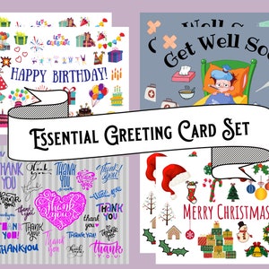 Unverzichtbare Grußkarte Set, acht Packung gemeinsame Karten, Geburtstag Postkarte, Frohe Weihnachten, Get Well Card, Dankeschön- und Postcrossing