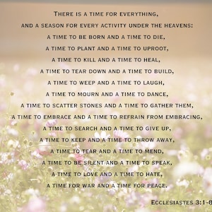 Ecclesiaste 3:1-8 Cartolina