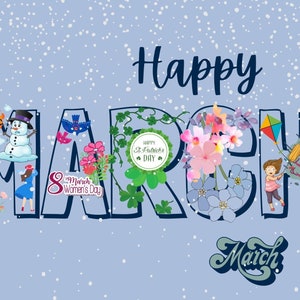 Happy March Postkarte