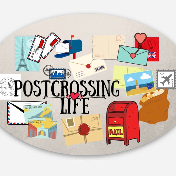 Sticker Postcrossing Life Vinyl Sticker