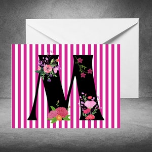 Ensemble de cartes de note initiales personnalisées - Paquet de 10 avec enveloppes
