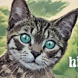 Postal de saludo de gatito