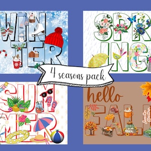 Winter Spring Summer and Fall Postcard Set, Post Crossing Postcards Pen Pal Project, Collectible Postcards, Writer Gift, Author Gift