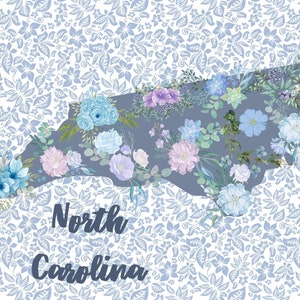 Bella cartolina della Carolina del Nord, Cartolina floreale statale da collezione, Regalo per collezionista di cartoline, Cartolina di fiori, Souvenir North Carolina