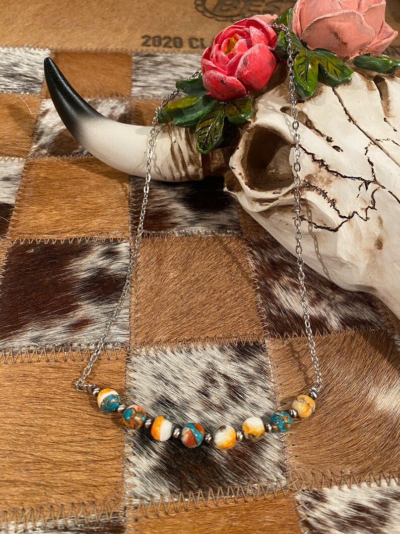 Kingman Turquoise Spiny Oyster Necklace Etsy