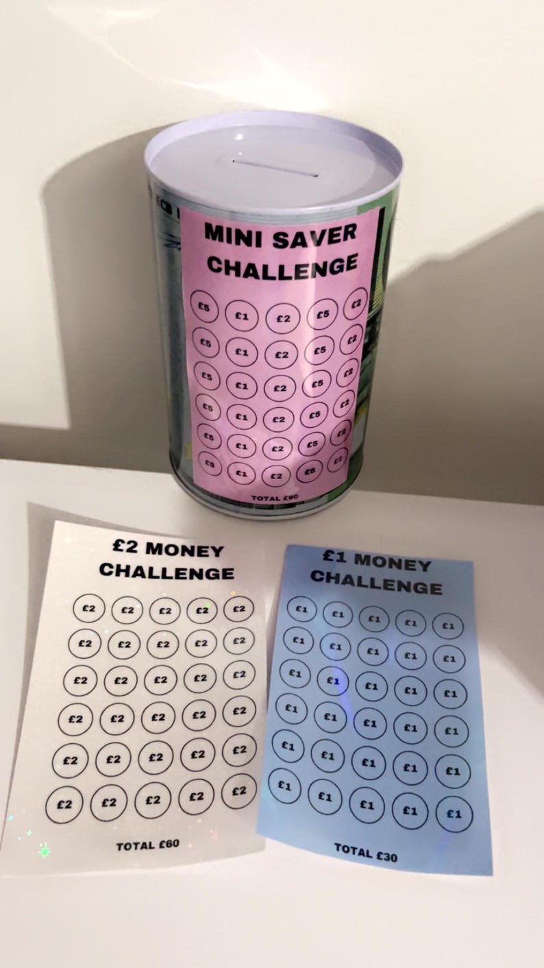 Mini Saver|tin Tracker Sticker Money Saving Challenge | Cash Stuffing ...