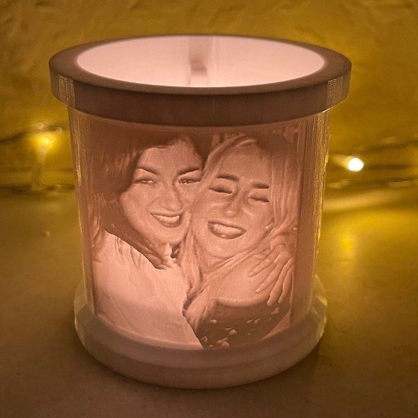 Customised 3D Printed Lithophane Candle Tealight Holder