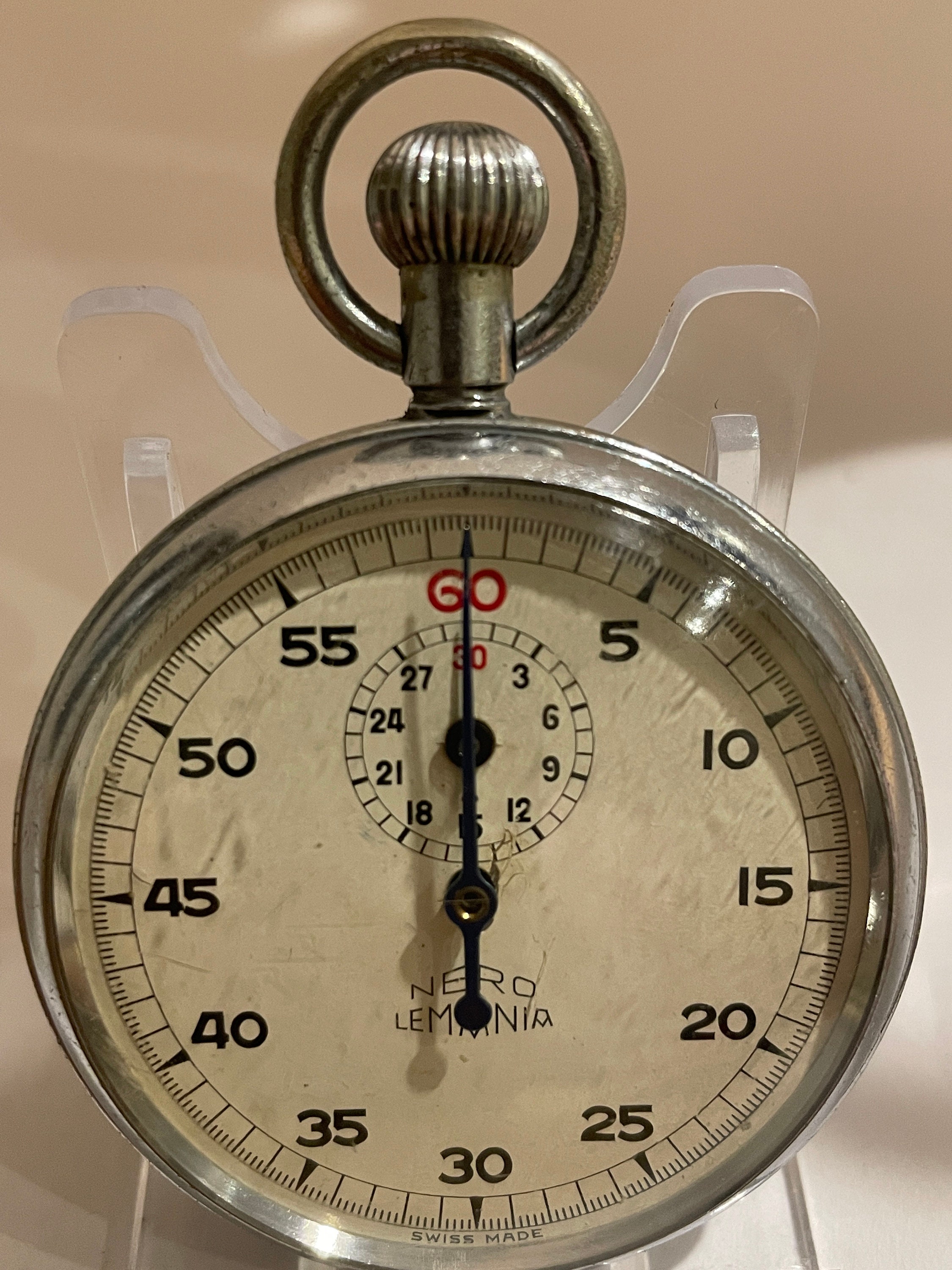 Nero Lemania Stop Watch With Lots of Added Character 50mm in Diameter Etsy