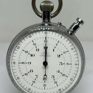 Nero Lemania MG1179 stopwatch with 12 hour counter as used by the BBC 64mm in diameter