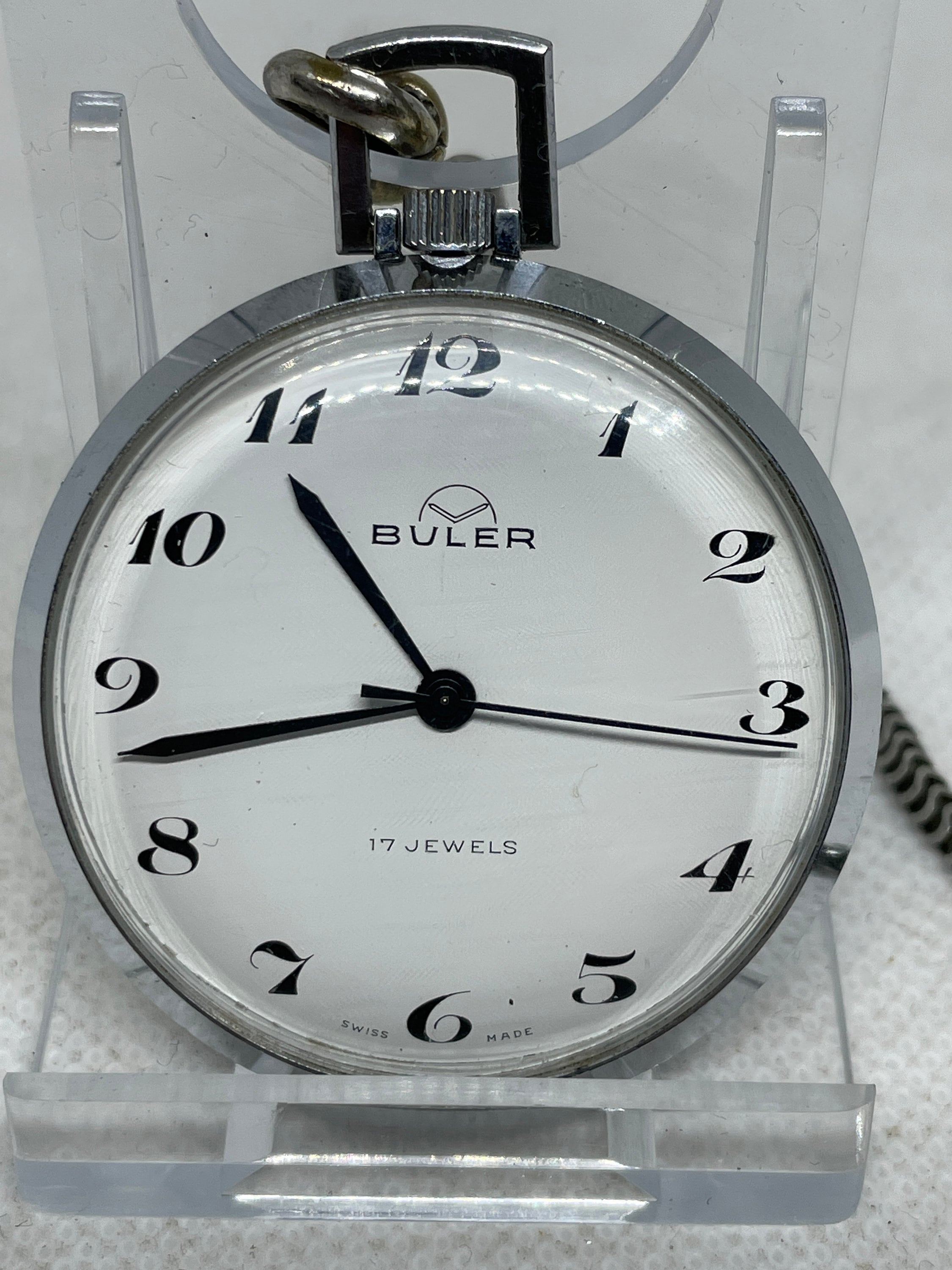 Buler 17 jewel pocket watch with chain