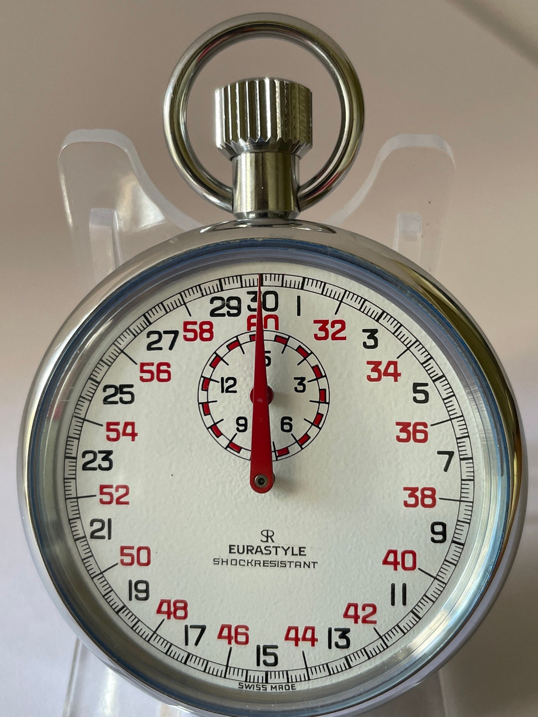 30 Seconds Sekunden Stoppuhr RECORD GENEVE SWISS Antique Vintage