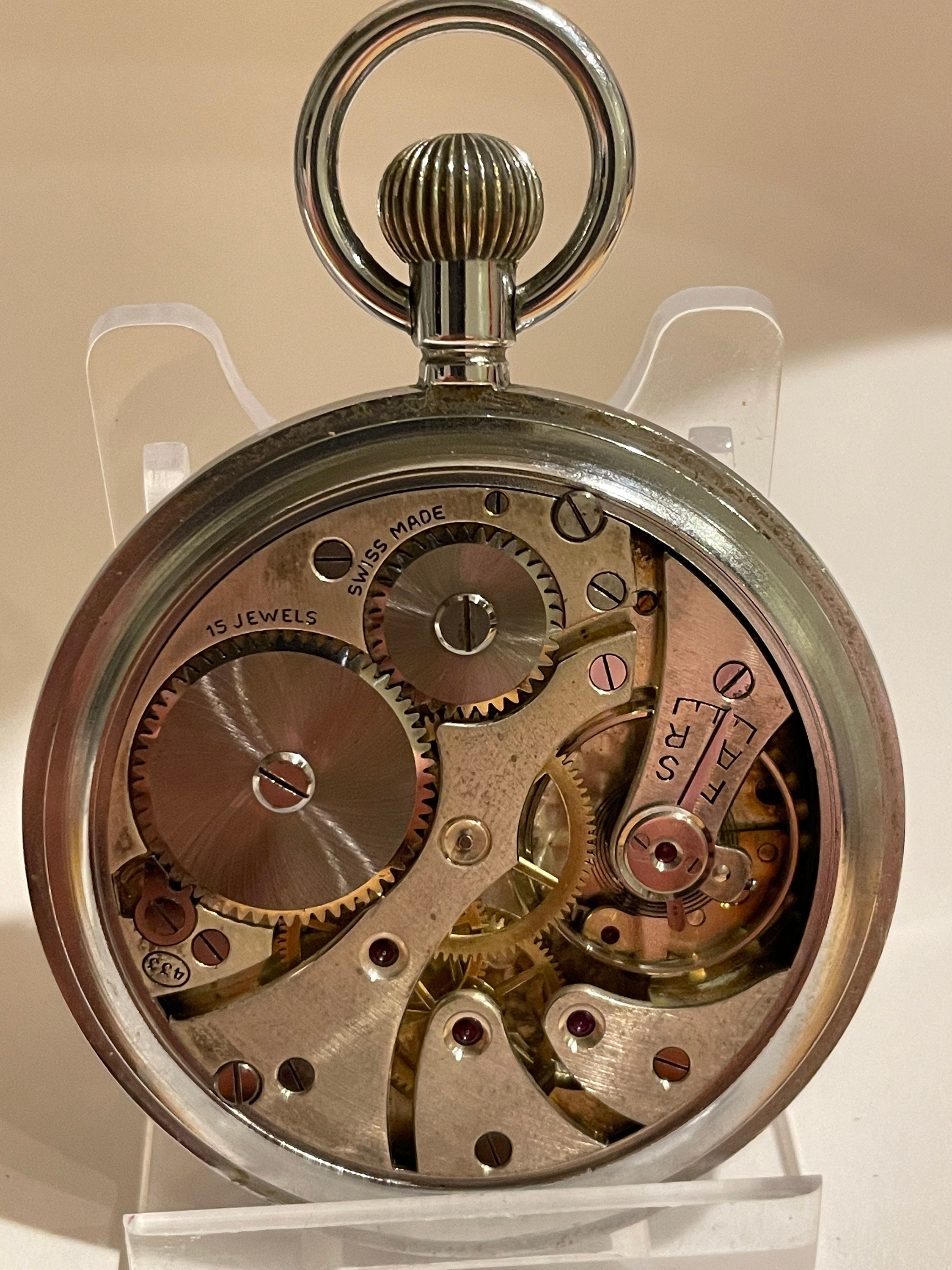 Record Cal 433 Pocket Watch in Exceptionally Good Conditon 52mm in ...