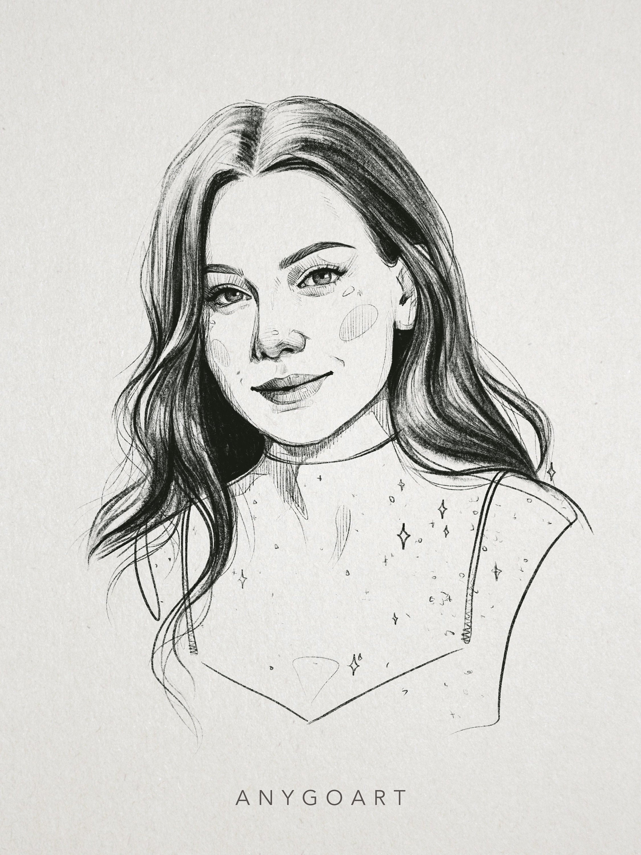  CUSTOM Sketch Portrait from Photo Commission Art Pencil Etsy