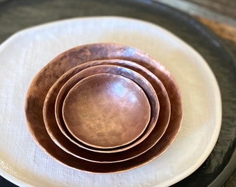 Nesting Bowls, Copper Bowls, Handmade Copper Decorative Bowls, Set of 4, Artisan Copper