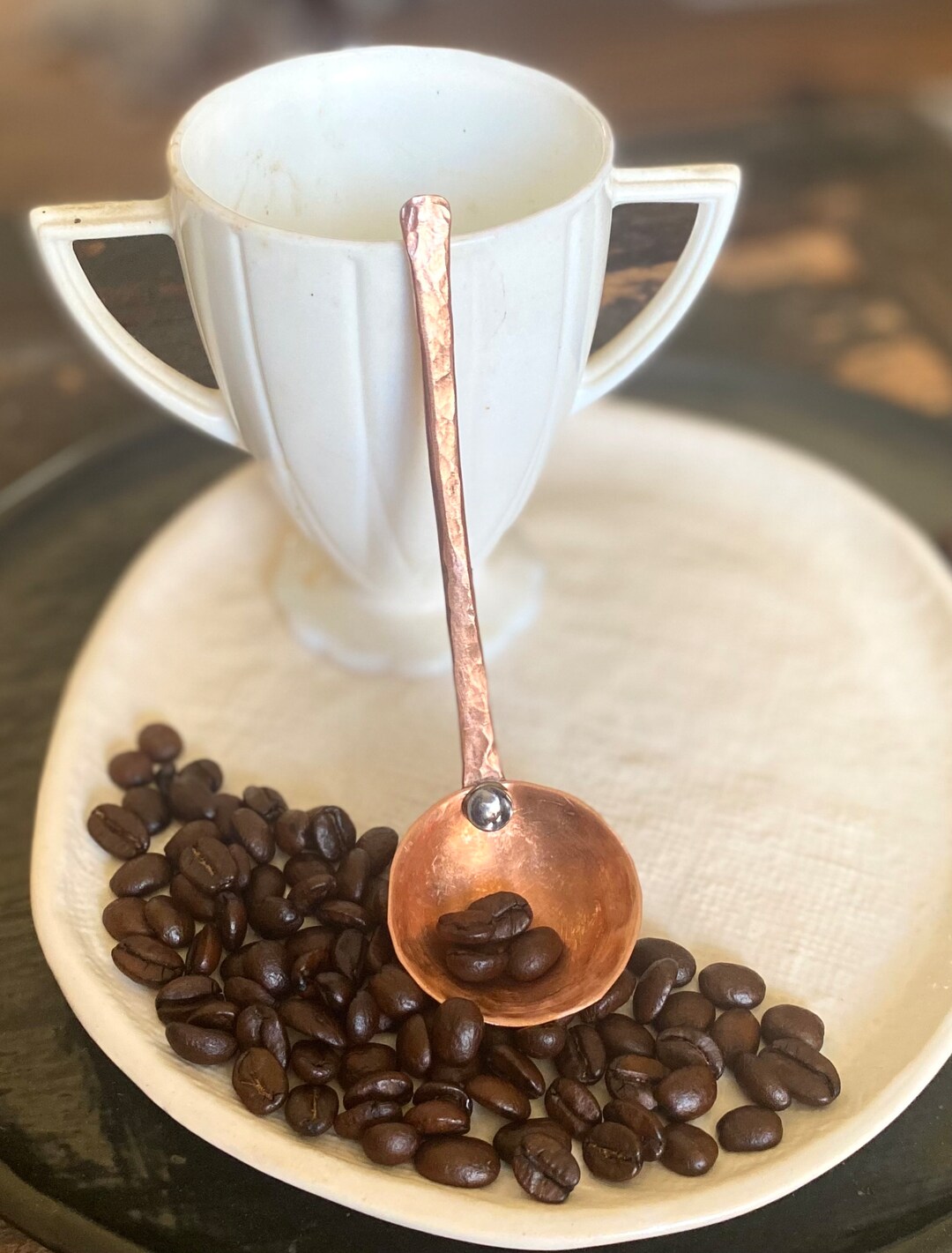 Pure Copper Coffee Scoop Handmade Copper Spoon Etsy
