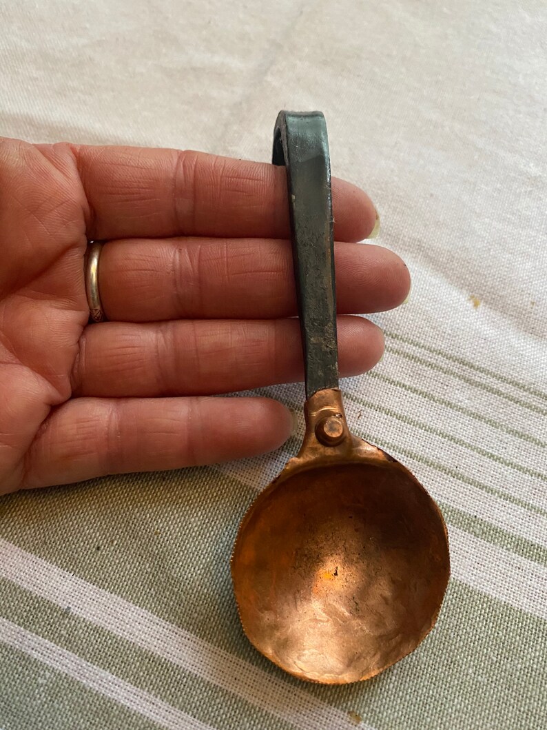 Hand Copper and Iron Coffee Scoop Copper Coffee Scoop Etsy