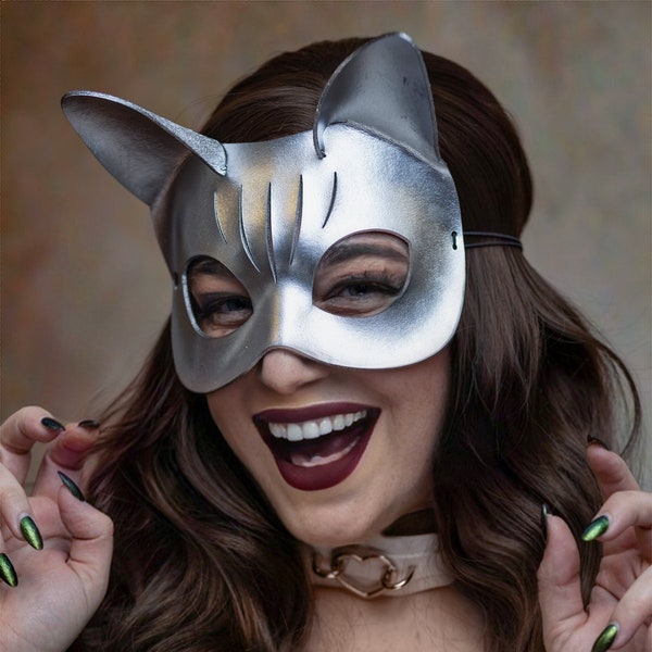 Kitty Leather Mask (choose color)