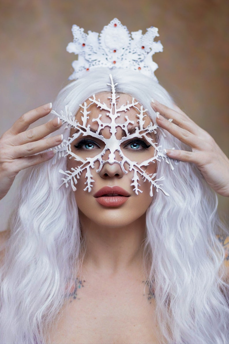 Snowflake Leather Mask choose color image 2