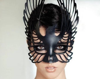 Raven Leather Mask (choose color)