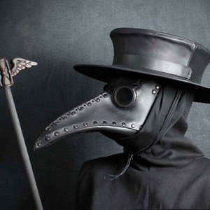 Masque Schnabel Plague Doctor en cuir choisissez la couleur image 1