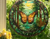 蝶その1：ステンドグラス風の窓飾り - Etsy 日本