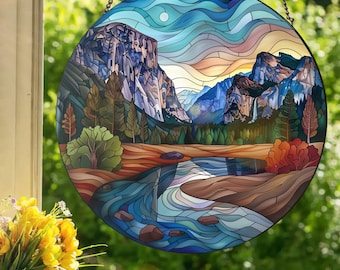 Yosemite National Park: Stained Glass Style Window Hanging