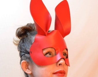 Bunny mask in leather (choose color)
