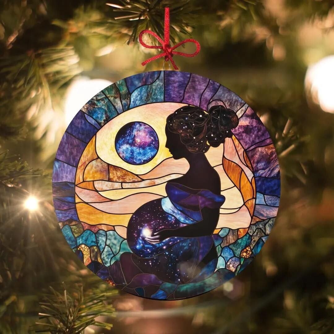 宇宙の誕生：ステンドグラス風クリスマスオーナメント - 本物のガラス