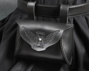 Plague Doctor:black Leather Galileo Pouch - Etsy