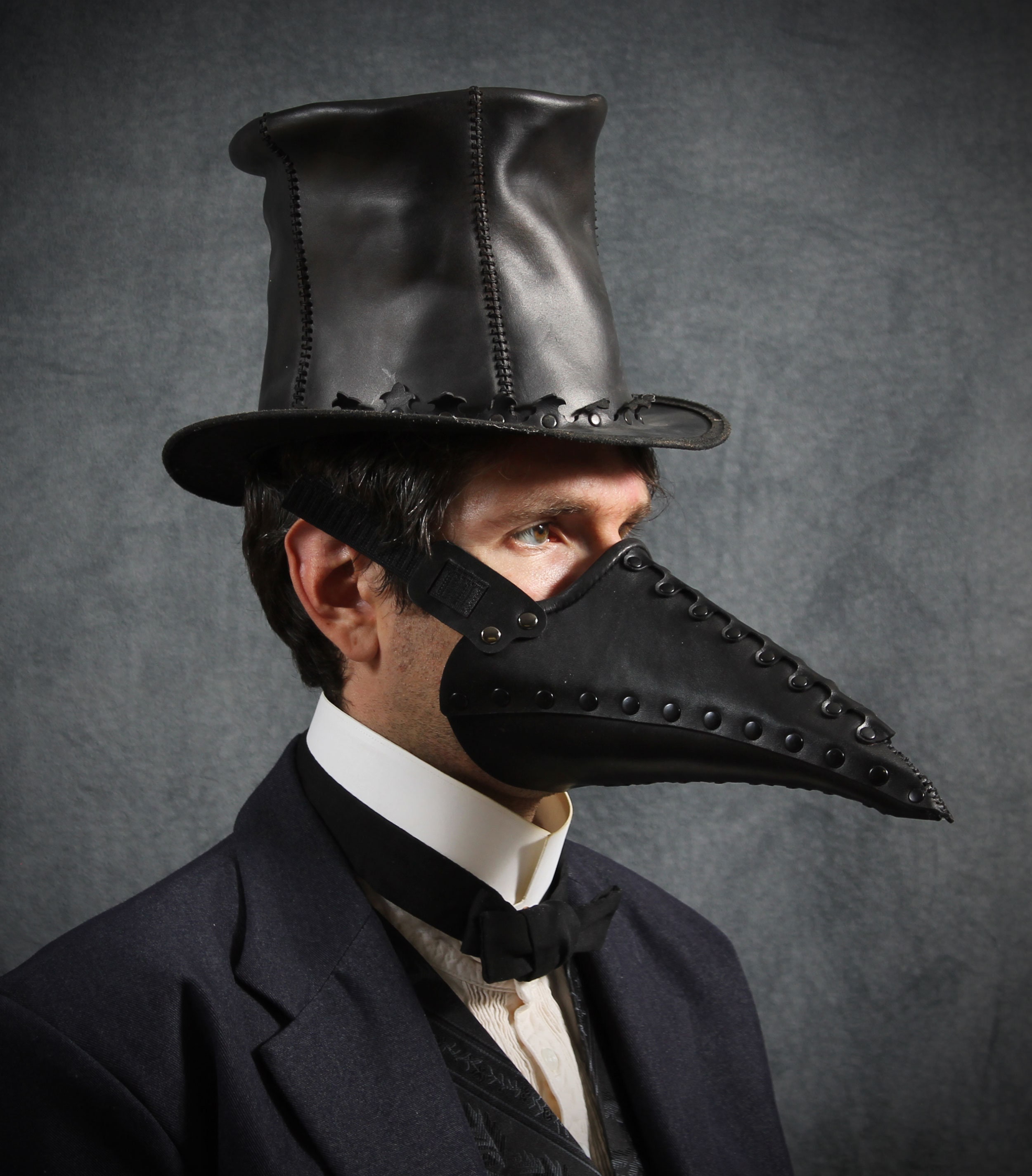 Corax Riveted Leather Plague Doctor Half-mask - Etsy