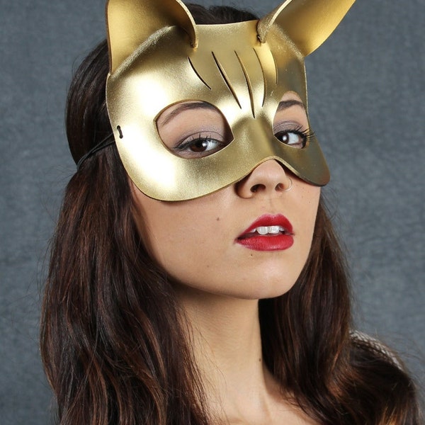 Kitty Leather Mask (choose color)