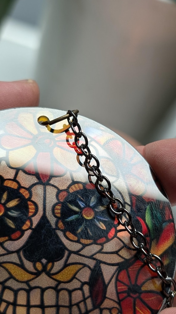 聖母マリアとイエスの聖像：ステンドグラス風クリスマスオーナメント