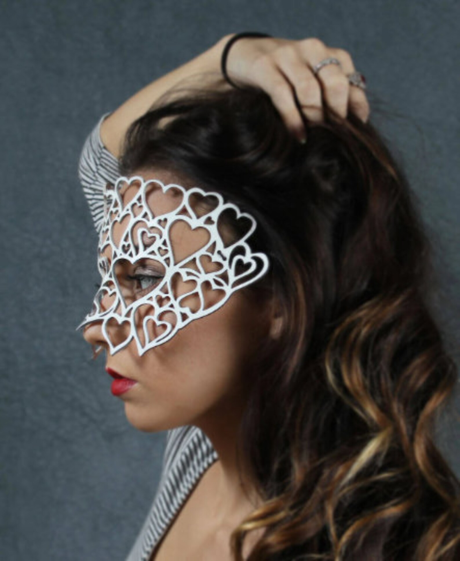 Hearts Leather Mask choose Color - Etsy