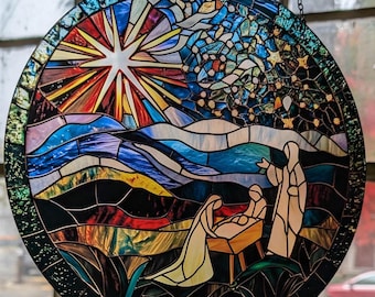 白衣の天使：ステンドグラス風の窓飾り - Etsy 日本