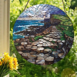 Ireland - Giant's Causeway: Stained Glass Style Wall or Window Hanging