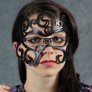 Swirly Leather Mask for Eyeglasses (choose color)
